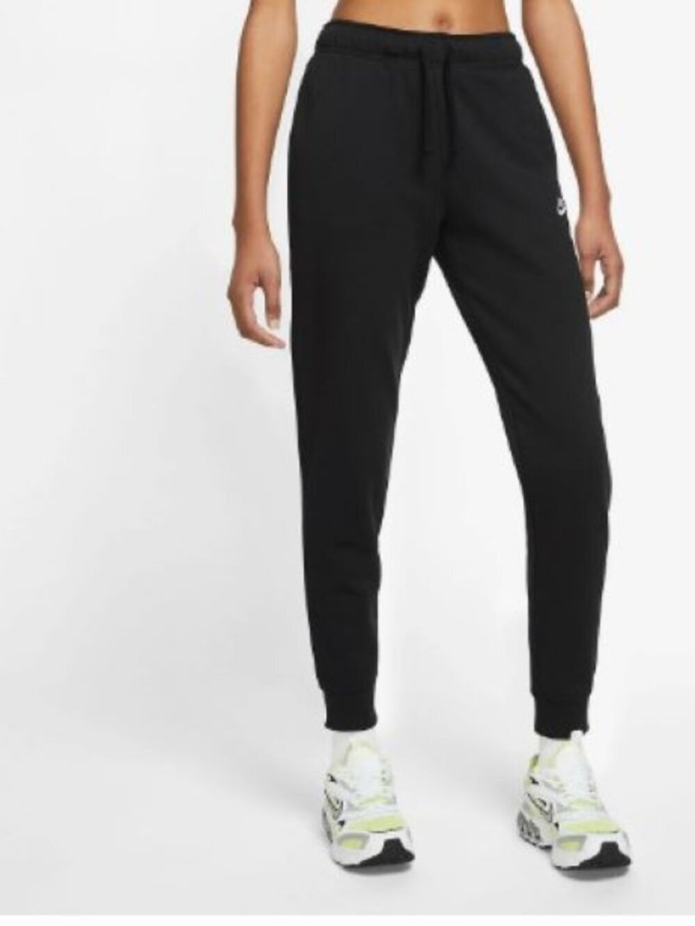 Nike Sportswear Club Fleece Joggers Pants Womens Small Black Mid Rise Tapered